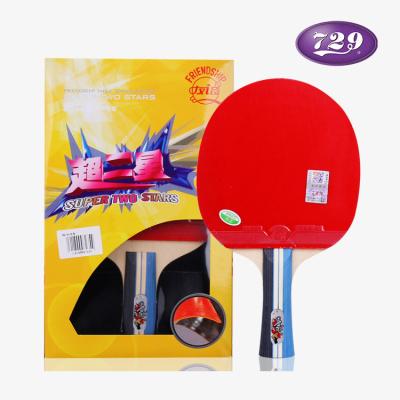 China CS/FL Ping Pong Bat Game Color 729 Friendship Ping Pong Racket Two Good 2 Super Premium Rubber Professional Black Red Wood for sale