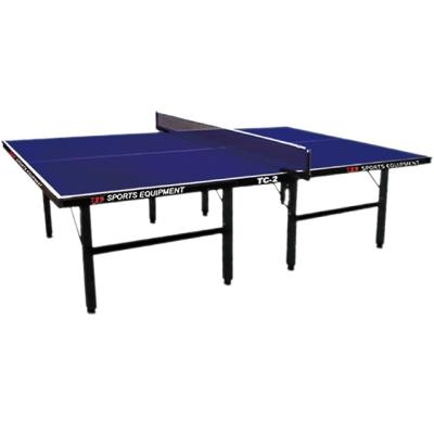 China Friendship TC-2S Folding Legs Cheap Price Blue Game Training Unmovable Unfoldable Table Tennis 729 Ping Pong Table 274*152.5*76cm for sale