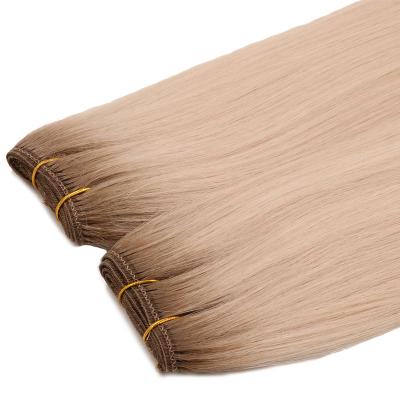 China Silky Straight Double Wave Extension Human Hand Drawn Tied Virgin European Remy Hair Weft for sale