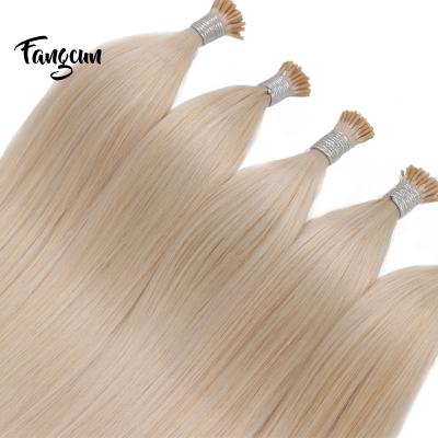 China Silky Straight Wave Factory Price Color #60 Platinum Blonde New Arrival I Tip Hair Extensions for sale