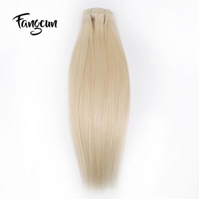 China Silky Straight Wave Shedding No No Tangle Cuticle Aligned 613 Silky Straight Russian Hair Clip In Hair Extension for sale