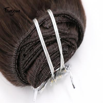 China Good Quality Silky Straight Double Wave Human Hair 100% Virgin Mongolian Hair Clips In A Distributor Remy Hair Extensions Natural Mongolian Wave for sale