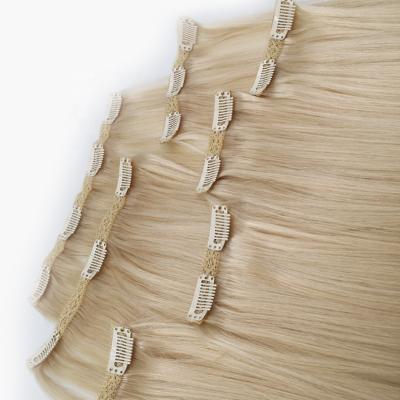 China Hot Selling 40% Silky Straight Double Wave Hair Pulled Ratio 613 100g Hair Clip In Extensions for sale