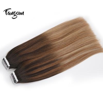 China Wholesale Cheap Double Drawn 1B 6 Silky Straight Wave Hair 100% 27 Ombre Balayage Skin Weft Tape Hair Extensions for sale