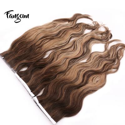 China Wholesale 5g/piece 16inch silky straight ombre china hair extensions natural wavy wave band hair extensions for sale