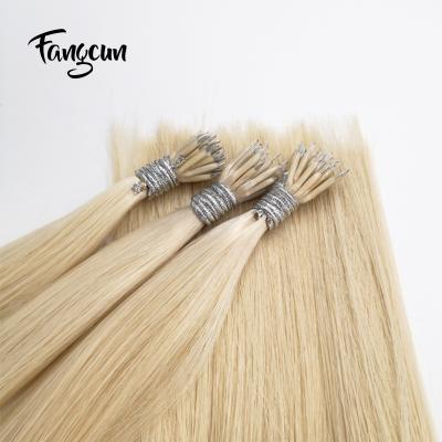 China Nano Ring Extension Virgin Remy Qingdao Hair Silky Straight Mongolian Braid Wave Hair Extensiones Cabello Humano 613 for sale