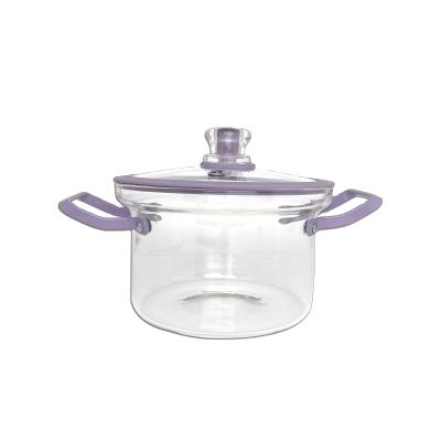 China Home Care Soup Pot Borosilicate Pot Sustainable Glass Pot Clear Glass Cooking Pot for sale