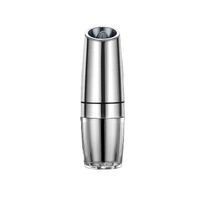 China Sustainable Electric Salt Pepper Grinder Battery Operated Space Modern Kitchen Tool Black Silver With Light for sale