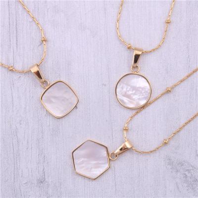 China Fashion True Stainless Steel 18k Gold Plating Simplicity Pearly Pendant Necklace for Women and Girls for sale