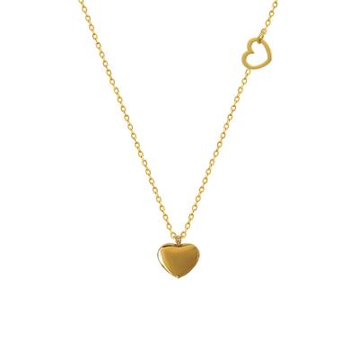 China Fashion Landy Mini Double Choker Chain 18K Gold Heart Love Necklace For Women for sale