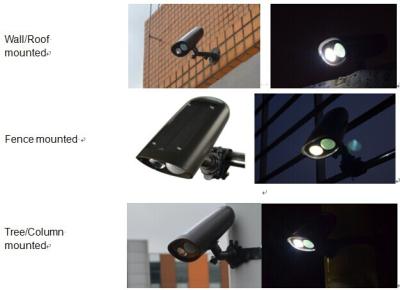 China 2W 250 Lumen 3.7V 1200mAh Motion Activated LED Solar Yard Lights For Ramp Lighting for sale