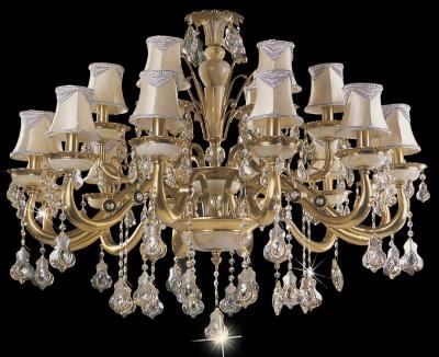 China Hotel Vintage Polished Crystal LED Chandelier Lights With 18 Lights for sale