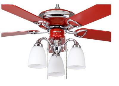 China Red Decorative Energy Saving Outdoor Ceiling Fan Light Kits With Remote Controller for sale