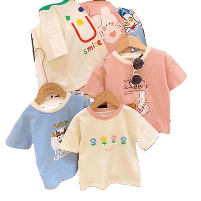 China Polyester Fashion children's clothing Girls short sleeve T-shirt summer cute print for sale