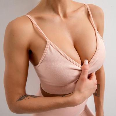 China Breathable To Shedding A Shirts Tops Sports Bras Spandex Nylon Supportive Solid for sale