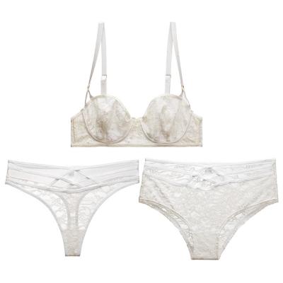 China One-Piece Sexy Wired Lace Brallete Ladies Panty And Fat Women Sexy Bra Set Women'S Bra Panty Set Sexy for sale