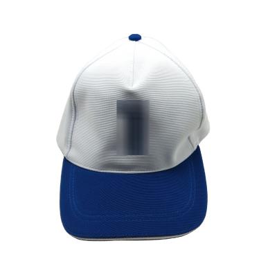 China Picture Blue White Fashion Stylish Sports Baseball Caps With Metal Special Buckle Casual Hats for sale