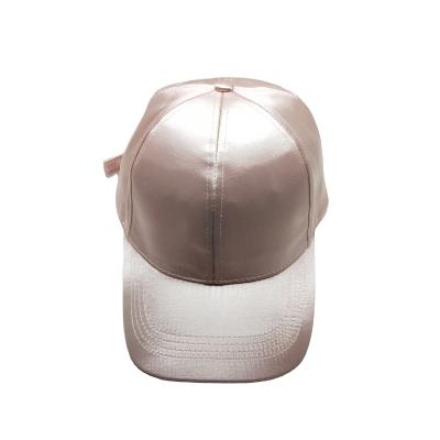 China Image wholesale fashion cheap adjustable pink silk baseball cap for girls women hats for sale