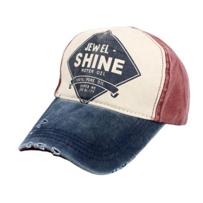 China JOINT Wholesale 6 Panel Casual Stylish Casual Custom Hot Plain Washed Denim Sports Hat Letter Cap Baseball Cap for sale