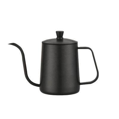 China 600ml Hand Drip Kettle Coffee Pot Teapot 22oz/650ML Stainless Steel Long Stainable Thick Narrow Spout Pour Over Kettle With Lid Silver for sale