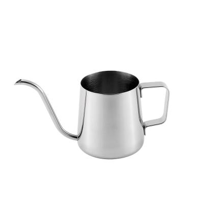 China 250ml Stainless Steel Gooseneck Stocked Coffee Kettle Pour Over Customized Dripper Tea Pour Over Coffee Pot Silver for sale