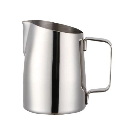 China Stocked Coffee Milk Pitcher Stainless Steel Creamer Cappuccino Latte Art Frothing Pitcher 400ml for sale