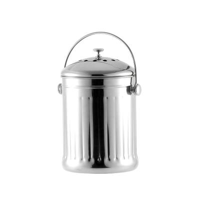 China Stainless Steel Pedal Bin Foot Round Home Bucket Food Residue Collection Sanitary Bucket Stored for sale