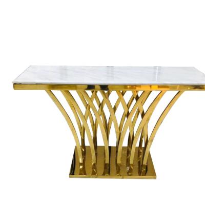 China Hotsale Adjustable Modern Gold Small Stainless Steel Coffee Marble Brass Round Table (Height) With Coffee Table Set for sale