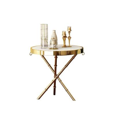 China Luxury High End Extendable Metal Marble Countertops Stainless Steel Base Table Modern Design Coffee Table Set for sale