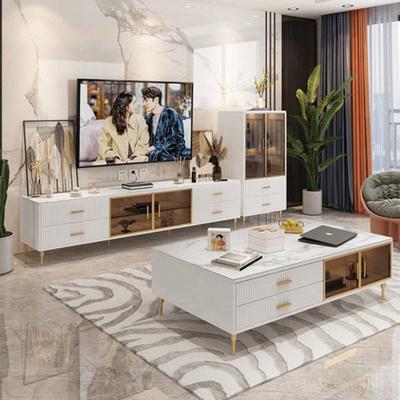 China 20201 New Adjustable Modern TV Cabinet Marble Top Coffee Table Set Furniture (Others) Cabinet and Side Cabinet for sale