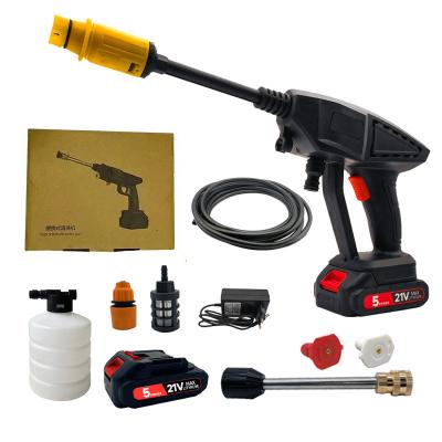 China New China-chic Portable Cordless YUDN 21v 30000mAh Lithium Battery Cleaning Water Jet Pressure Gun For Car Wash Station for sale