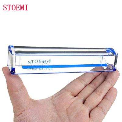 China Intrinsic Ruler STOEMI 7512B 5X 152mm Desktop Dome Bar Shaped Magnifier / Magnifier Acrylic Magnifying Glass with Reading Line and Straight Ruler for sale