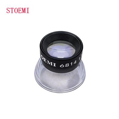 China Elimination of Aberration STOEMI 6814 13X Mini Portable Cylinder Round Acrylic Stand Magnifying Glass Desktop Magnifier for sale