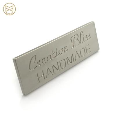 China Attractive And Durable Zinc Alloy Engraved Metal Custom Name Logo Plates For Handbag for sale