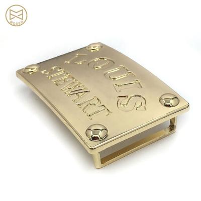 China Durable Long Lasting Gold Customized Logo Engraved Men Belt Buckle Zinc Alloy With Logo for sale