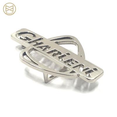 China Custom Fashionable Silver Letter Custom Shape Metal Brand Logo Belt Buckle For Men for sale