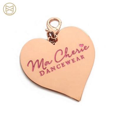 China Nickel Free Heart Shape Charm Tag Logo Zinc Alloy Metal Pendant Custom Made With Hooks for sale