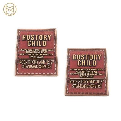 China Custom Genuine Leather Labels Washable Logo Embossed Label Custom Made For Handbag for sale