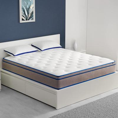 China Traditional Euro Hotel Mattress Memory Foam Pocket Coil Spring Double Sleep Bed Top Comfortable Breathable Mattress for sale