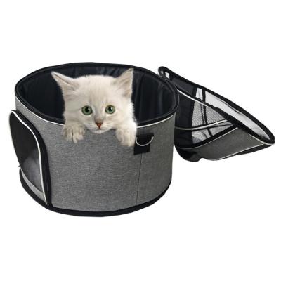 China New Design Breathable Airline Approved Folding Portable Dog Carrying Transparent Oxford Canvas Bag Pet Cage for sale