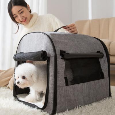 China Breathable Designer European Fashion Portable Puppy Cat Carrier Pet Cage Travel Bag for sale