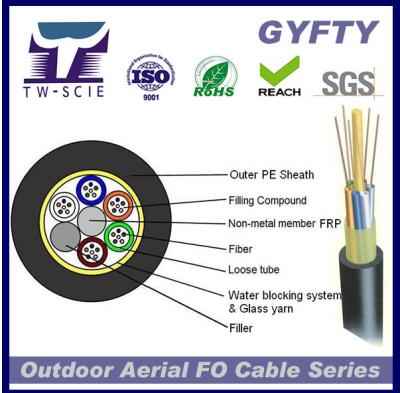 Κίνα GYFTY 24cores FRP χαλαρό σωλήνων οπτικών ινών καλώδιο δικτύων οπτικών ινών καλωδίων οπτικών ινών κορδελλών καλωδίων υπαίθριο προς πώληση