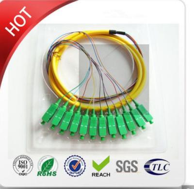 Cina Diametro materiale giallo 2.0mm del PVC della multi treccia-G di modo Om3 12core Mini Breakout Cable 3m di LC/PC in vendita