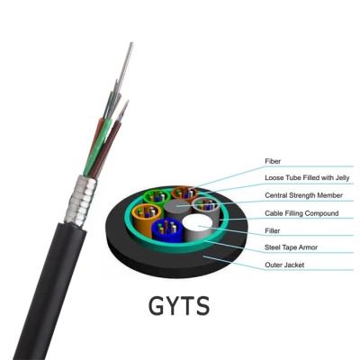 Chine Tube lâche échoué blindé de fibre de GYTS de câble optique de bande en acier extérieure de télécommunication à vendre