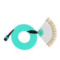 China 1 Piece MPO-LC 24 Core MPO OM3 Fiber Optic Patch Cord Cables 3M Multimode Connector for sale