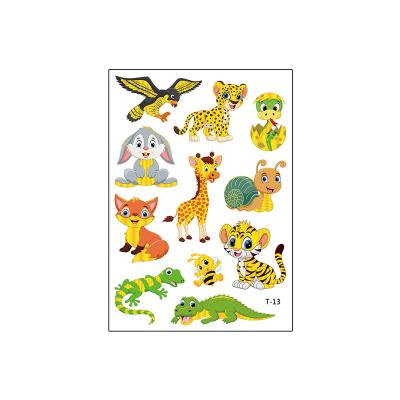 China New Design Temporary Wholesale Kids Cartoon Art Animals Waterproof Body Tattoo Temporary Cute Sticker for sale