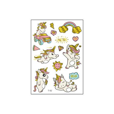 China Factory best selling temporary U nicorns designs temporary cute water transfer tattoo sticker for sale