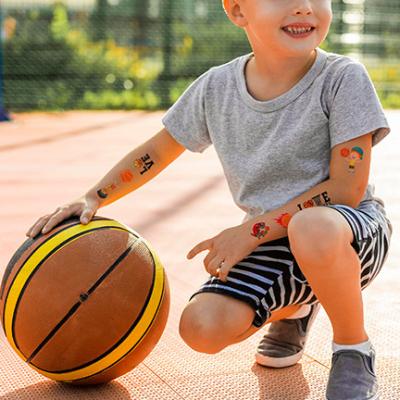 China Custom Kids Temporary Tattoo Sticker Boys Waterproof Basketball Stickers for sale