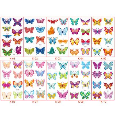 China Factory Price Temporary 3D Ink Printing Colorful Waterproof Tattoo Sticker Butterfly for sale