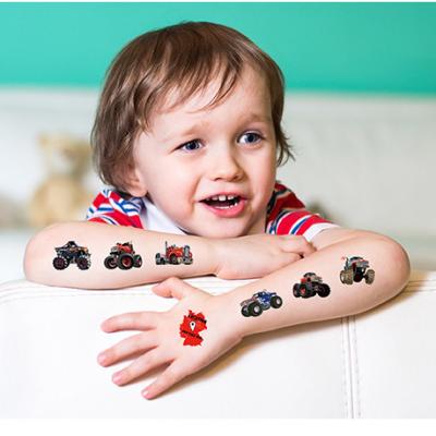 China Temporary Tattoos Kids Cartoon Truck Pattern Temporary Tattoo For Boys Stocking Birthday for sale